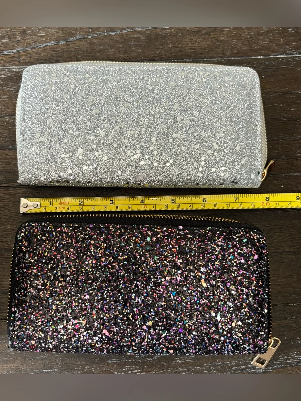 Two new glitter wallets